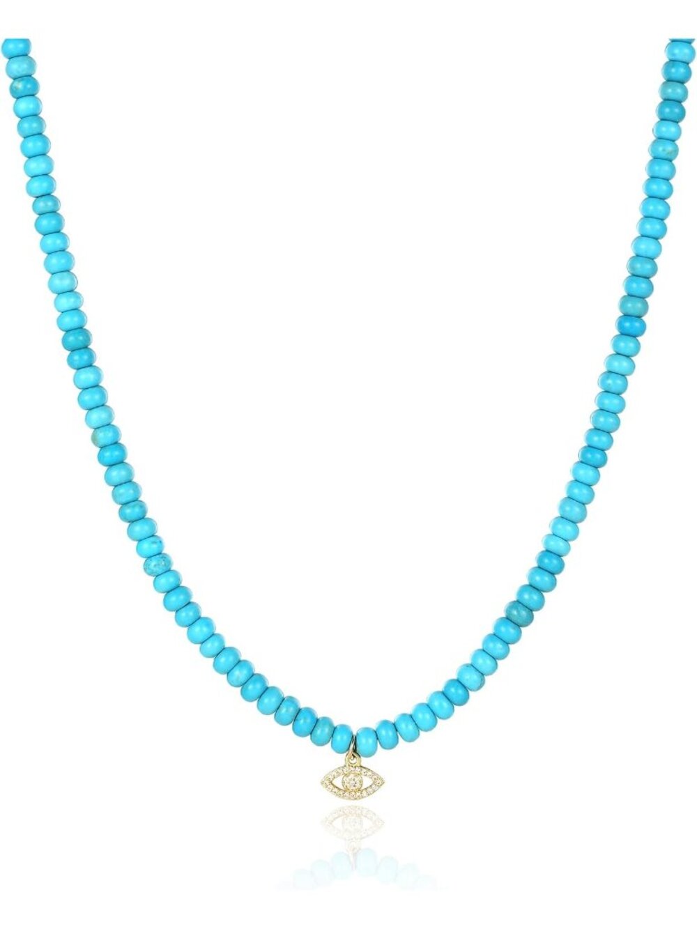 Women's Blue Evil Eye Beaded Gold Choker Necklace Boho Summer Beach Jewelry